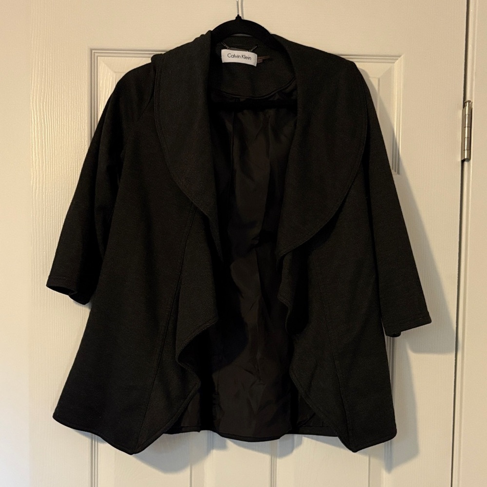 Calvin Klein Charcoal Draped Blazer Jacket